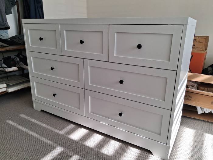 White seven drawer bedroom dresser, Adelaide