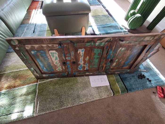 Reclaimed look sideboard assembled in Adelaide