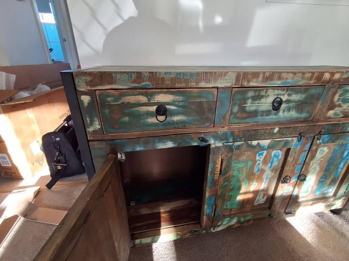 Distressed sideboard cabinet door detail, Adelaide